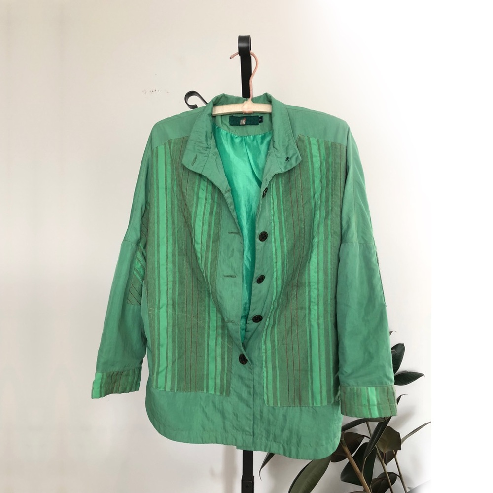 Green silk jacket